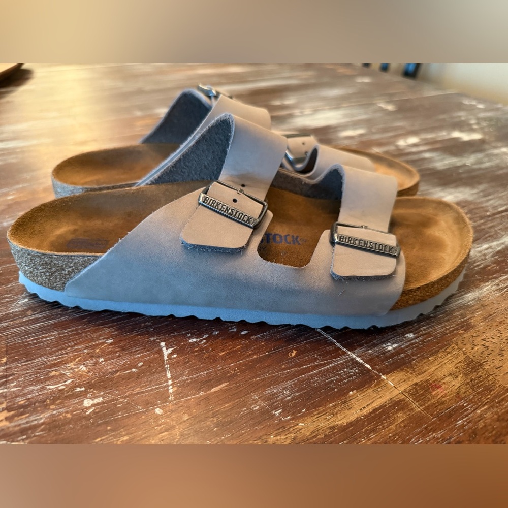 Birkenstock Arizona Big Buckle Birkibuc Nubuck Dove Gray
